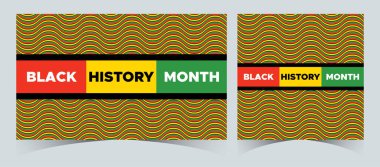 Siyahların Tarihi Ayı seti kutlandı. Şubat ulusal siyah tarihi ayı Afrikalı Amerikalı vektör illüstrasyon şablonu arkaplan, pankart, yazılı poster