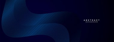 Lacivert Soyut Dalgalanan Çemberler Çizgiler Teknoloji Arkaplanı. Parlayan Çizgiler Parlak Geometrik Şekil Çapraz ile Modern Mavi Gradyan. Broşür, Kapak, Poster, Banner, Web Sitesi, Başlık, Broşür
