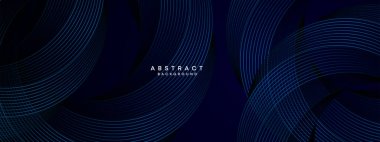 Lacivert Soyut Dalgalanan Çemberler Çizgiler Teknoloji Arkaplanı. Parlayan Çizgiler Parlak Geometrik Şekil Çapraz ile Modern Mavi Gradyan. Broşür, Kapak, Poster, Banner, Web Sitesi, Başlık, Broşür