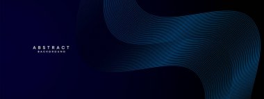 Lacivert Soyut Dalgalanan Çemberler Çizgiler Teknoloji Arkaplanı. Parlayan Çizgiler Parlak Geometrik Şekil Çapraz ile Modern Mavi Gradyan. Broşür, Kapak, Poster, Banner, Web Sitesi, Başlık, Broşür