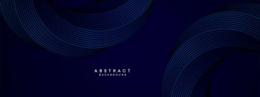 Lacivert Soyut Dalgalanan Çemberler Çizgiler Teknoloji Arkaplanı. Parlayan Çizgiler Parlak Geometrik Şekil Çapraz ile Modern Mavi Gradyan. Broşür, Kapak, Poster, Banner, Web Sitesi, Başlık, Broşür