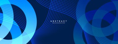 Soyut, koyu lacivert web pankartı. Koyu mavi ışık iş afişi tasarım arka planı. Çapraz geometrik desen çember ve poster, kapak, sunum, uçucu veya başlık için kare şekil