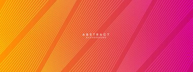 Soyut turuncu, pembe eğimli çember çizgileri Teknoloji web afişi arka planı. Modern sarı, parlak çizgileri olan mor gradyan ve broşür, kapak, başlık için parlak geometrik diyagonal şekil