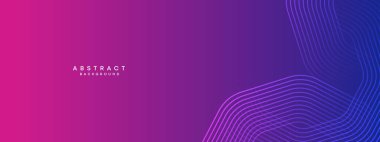 Mavi, mor eğimli soyut dalga daireleri Teknoloji web afişi arkaplanı. Modern morumsu, parlak çizgileri olan pembe gradyan ve broşür, kapak, başlık için parlak geometrik diyagonal şekil.