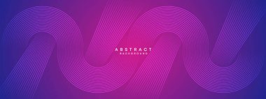 Mavi, mor eğimli soyut dalga daireleri Teknoloji web afişi arkaplanı. Modern morumsu, parlak çizgileri olan pembe gradyan ve broşür, kapak, başlık için parlak geometrik diyagonal şekil.