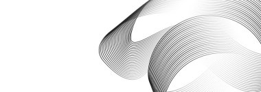 Parlak geometrik daire çizgileri olan siyah soyut afiş arkaplanı. Modern koyu gri eğimli parlak çizgiler ve fütürist teknoloji web sayfası broşür, kapak, poster, başlık