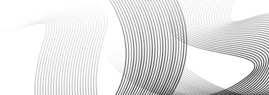 Parlak geometrik daire çizgileri olan siyah soyut afiş arkaplanı. Modern koyu gri eğimli parlak çizgiler ve fütürist teknoloji web sayfası broşür, kapak, poster, başlık