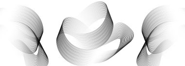 Parlak geometrik daire çizgileri olan siyah soyut afiş arkaplanı. Modern koyu gri eğimli parlak çizgiler ve fütürist teknoloji web sayfası broşür, kapak, poster, başlık