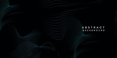 Soyut veri görselleştirme, geometrik koyu mavi, turuncu, yeşil dalga çizgileri teknoloji arka planı. Mor, lacivert, kırmızı eğimli fütürik geometrik parlak dalga desenli afiş arkaplanı