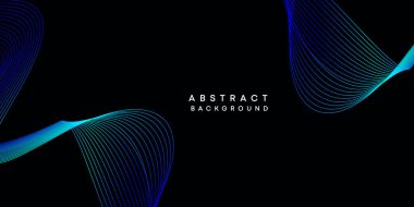 Soyut veri görselleştirme, geometrik koyu mavi, turuncu, yeşil dalga çizgileri teknoloji arka planı. Mor, lacivert, kırmızı eğimli fütürik geometrik parlak dalga desenli afiş arkaplanı