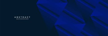 Koyu mavi, siyah soyut teknolojik modern geometrik afiş arkaplanı. Koyu lacivert gradyan web başlığı, kurumsal, ticari, parti, seminer, şenlik arka planı için promosyon afişi tasarımı