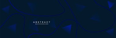 Koyu mavi, siyah soyut teknolojik modern geometrik afiş arkaplanı. Koyu lacivert gradyan web başlığı, kurumsal, ticari, parti, seminer, şenlik arka planı için promosyon afişi tasarımı