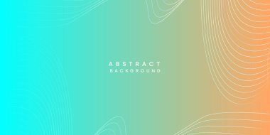 Soyut turuncu gökyüzü mavi gelecek teknolojisi geometrik akış çizgisi arkaplanı. Teal, Ocean, kırmızı gradyan düz dalga çizgileri örtü, broşür, başlık, poster, web sayfası