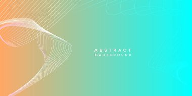 Soyut turuncu gökyüzü mavi gelecek teknolojisi geometrik akış çizgisi arkaplanı. Teal, Ocean, kırmızı gradyan düz dalga çizgileri örtü, broşür, başlık, poster, web sayfası