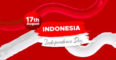 Arkaplanda Kızıl ve Beyaz Bayrak olan Endonezya Bağımsızlık Günü Web Afişi. 17 Ağustos Endonezya Mutlu Bağımsızlık Günü Sosyal Medya Posta ve Kapak Afişi, El ilanı, Davetiye kartı, Broşür, Poster