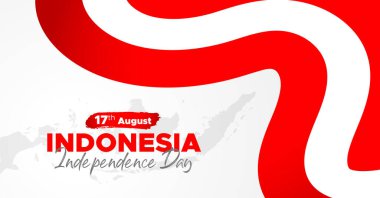 Arkaplanda Kızıl ve Beyaz Bayrak olan Endonezya Bağımsızlık Günü Web Afişi. 17 Ağustos Endonezya Mutlu Bağımsızlık Günü Sosyal Medya Posta ve Kapak Afişi, El ilanı, Davetiye kartı, Broşür, Poster