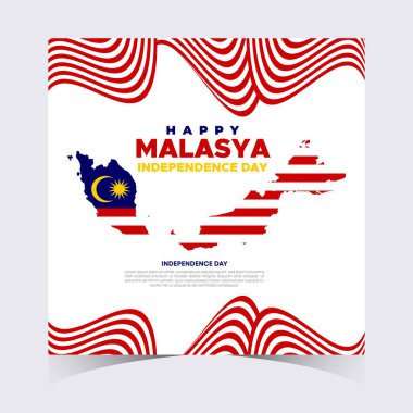 Malezya Bağımsızlık Günü Web Afişi ve Arkaplan. 31 Ağustos Malezya Ulusal Bayrağını Poster, Reklam Posteri, Kapak, Kart, Broşür, Başlık İçin Malezya Bayrak Şablonu ile Kutlayın