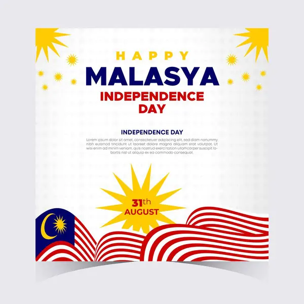 stock vector Malaysia Independence Day Web Banner and Background. Happy 31st August Malaysia National Day Celebration Banner With Malaysian Flag Template for Poster, Advertising Post, cover, Card, flyer, header