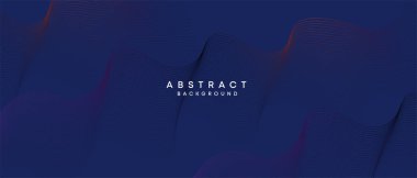 Soyut koyu mavi, mor geometrik dijital gelecek teknolojisi akış çizgisi arkaplanı. Sarı-yeşil-lacivert-lacivert dalga çizgileri örtü, başlık, poster, slayt