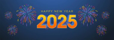 2025 Mutlu Yıllar Web Afişi Tasarımı. Mutlu yıllar Lüks Dilekler Clipart Selamlama Arkaplan Şablonu. Dilek Kartı, Broşür, Kapak, Poster ve Başlık İçin Mutlu Yıllar 2025 Renkli Arkaplan