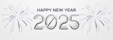 2025 Mutlu Yıllar Web Afişi Tasarımı. Mutlu yıllar Lüks Dilekler Clipart Selamlama Arkaplan Şablonu. Dilek Kartı, Broşür, Kapak, Poster ve Başlık İçin Mutlu Yıllar 2025 Renkli Arkaplan