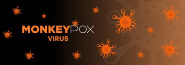 Maymun Çiçeği ya da mpoks, insanlara hayvanlardan bulaşan bir virüstür. Ortopoksik virüs bulaşıcı zoonotik hastalıklar için web pankartı, başlık ve arka plan örtüsü