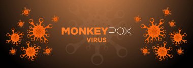 Maymun Çiçeği ya da mpoks, insanlara hayvanlardan bulaşan bir virüstür. Ortopoksik virüs bulaşıcı zoonotik hastalıklar için web pankartı, başlık ve arka plan örtüsü