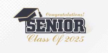 2025 mezunları tebrik ederim. Akademik Kaptan ve Diploma Mezuniyet Töreni. Üniversite son sınıf için vektör şablonu 2025 Banner, Party, lise ya da üniversite mezunu