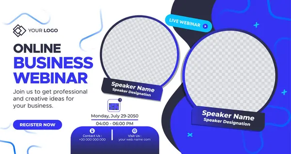 Online Live Corporate Business Webinar Web Afişi. Yıllık İş Daveti Konferansı Şablonu. Canlı Webinar Öğrenme, Kurs Duyurusu Posteri Sosyal Medya Postası ve Sancak Tasarımı