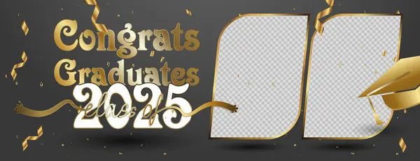 Tebrikler 2025 Banner 'ın son sınıf öğrencisi. 2025 mezunları duyuru şablonu. Mezuniyet Töreni, Üniversite, Üniversite, Parti ve T-Shirt için arkaplan tasarımı
