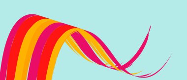 Modern soyut kırmızı ve turuncu doğrusal girdap koyu bir arkaplanda. Mavi arkaplanın değişik tonlarında soyut dalga kurdeleleri. Dinamik eğriler içeren nötr arkaplanda canlı bir girdap