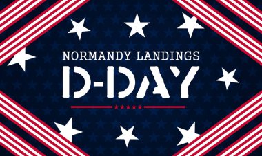 Normandiya çıkartmaları ve askeri kahramanları onurlandırmak için tasarlanmış Amerikan renkleri, yıldızları ve çizgilerini içeren D-Day sanat eserleri..