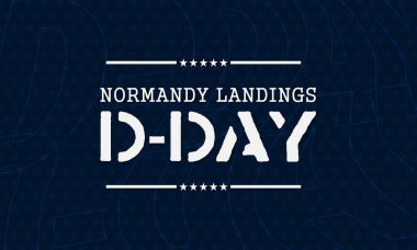 Hareketli bir Amerikan bayrağı D-Day yazısıyla eşleştirildi. Hareketin ve anıların ruhunu yansıtıyor..