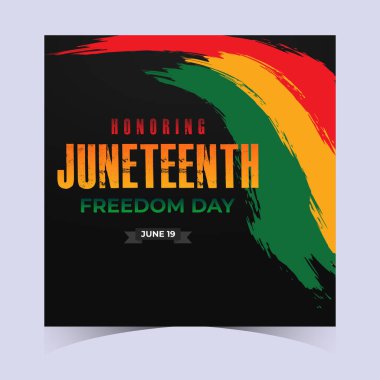 Kart tasarımı, Haziran ayındaki renk ve temalar aracılığıyla Afrikalı Amerikalı gururu ve özgürlük ruhunu vurguluyor.