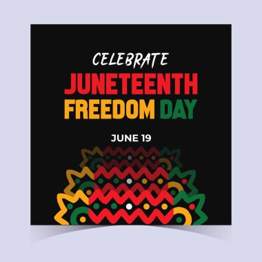 Haziran Özgürlük Günü kutlamaları için Afrika direniş ve özgürlük ruhu tasarımı..