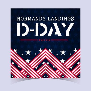Güçlü bir ulusal gurur duygusunu uyandırmak için sembollü Amerikan bayrağı unsurlarının olduğu bir D-Day posteri..