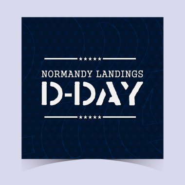 Düşen kahramanların hatırası ve onuru için Normandiya Çıkarması metniyle donanma temalı tasarım..