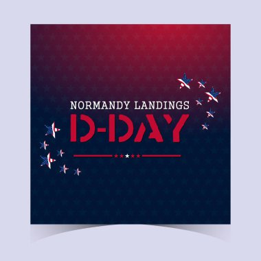 Yumuşak yıldız aksanlı anıt tasarımı ve D-Day haracı gradyanı.