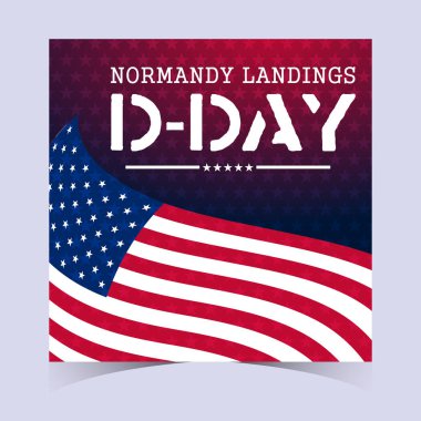 Normandiya Çıkarması sırasında Normandiya askerlerini onurlandıran Amerikan bayrağının sanatsal temsili.