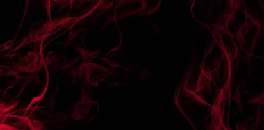 Siyah arka planda zarif kırmızı duman akışı. Modern dijital sanat eserleri ve örtüler için harika..