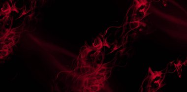 Alev benzeri şekilleri olan parlak kırmızı duman alt köşeden yükseliyor. Korku ve aksiyon görselleri için harika.