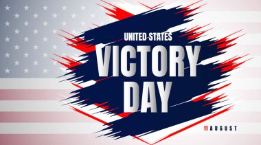 Soyut Amerikan bayrağı temalı zafer günü afişi yırtık fırça darbesi vatanseverlik etkisiyle