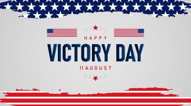 Kırmızı dalga çizgileri ve yıldız sınır dekoratif elementleriyle temiz beyaz zafer günü afişi