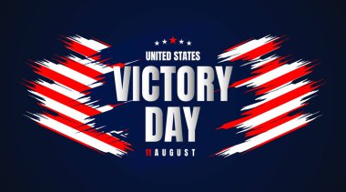 Fırça boyalı bayrak çizgileri ve koyu arkaplan üzerine cesur merkezli metin ile zafer günü konsepti