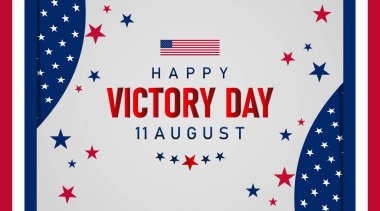 Kırmızı mavi paletli ve dalgalı bayrak köşeli parlak vatansever zafer günü kartı.