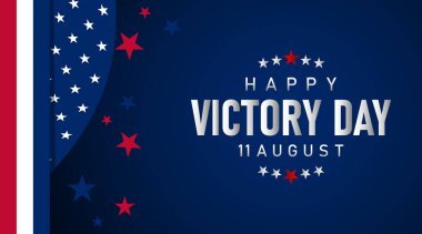 Minimalist koyu mavi zafer günü afişi tek bayrak şeritli ve temiz merkezli metin