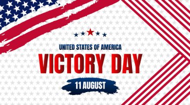 Dalgalı kırmızı ve beyaz çizgili zafer günü tasarımı üst yıldız sınırı ve kalın metin merkezi