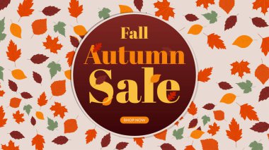 Vintage Style ve Orange Leaves ile Sonbahar Satış Rozeti, Promosyon Grafikleri İçin Harika