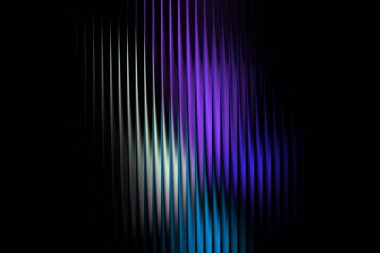 Mor neon gradyan ışık çizgileriyle siyah tırtıklı soyut arkaplan modern tasarım için parlak fütüristik aydınlatma dokusu yaratıyor