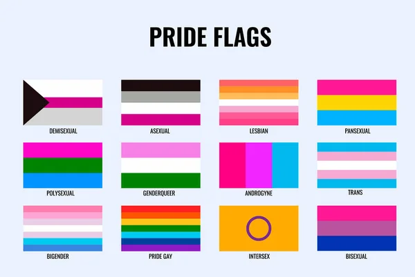 Gurur lgbt bayraklarının vektör illüstrasyonu.